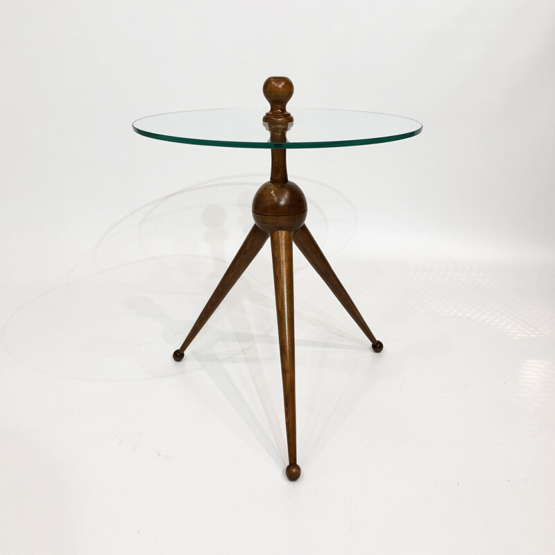 Vintage Cesare Lacca Tripod Side Table Italian 1950s