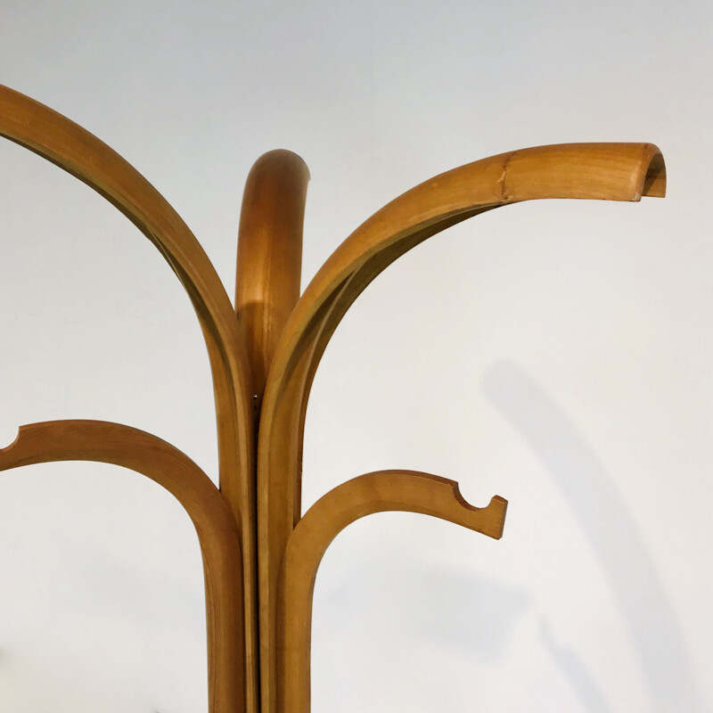 Vintage wooden coat rack, Italy 1970