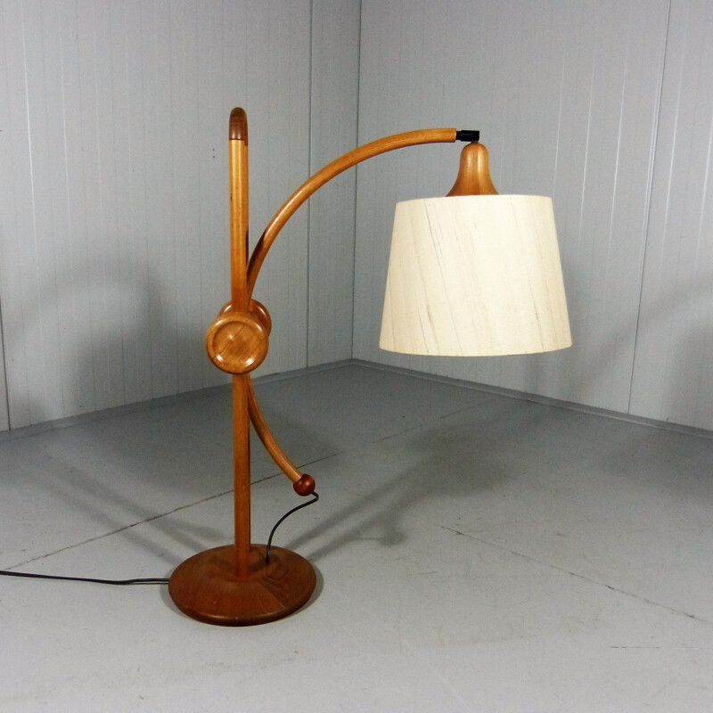 Vintage Adjustable teak table lamp, Denmark 1960