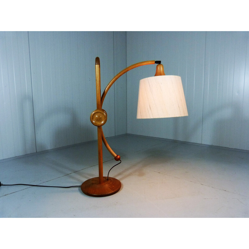 Vintage Adjustable teak table lamp, Denmark 1960