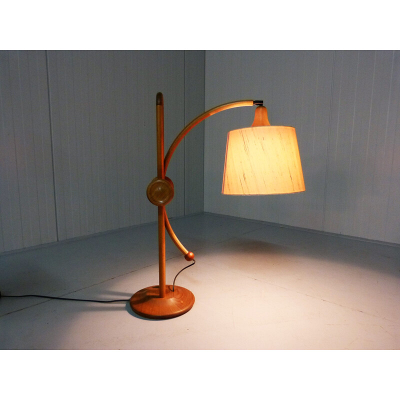 Vintage Adjustable teak table lamp, Denmark 1960