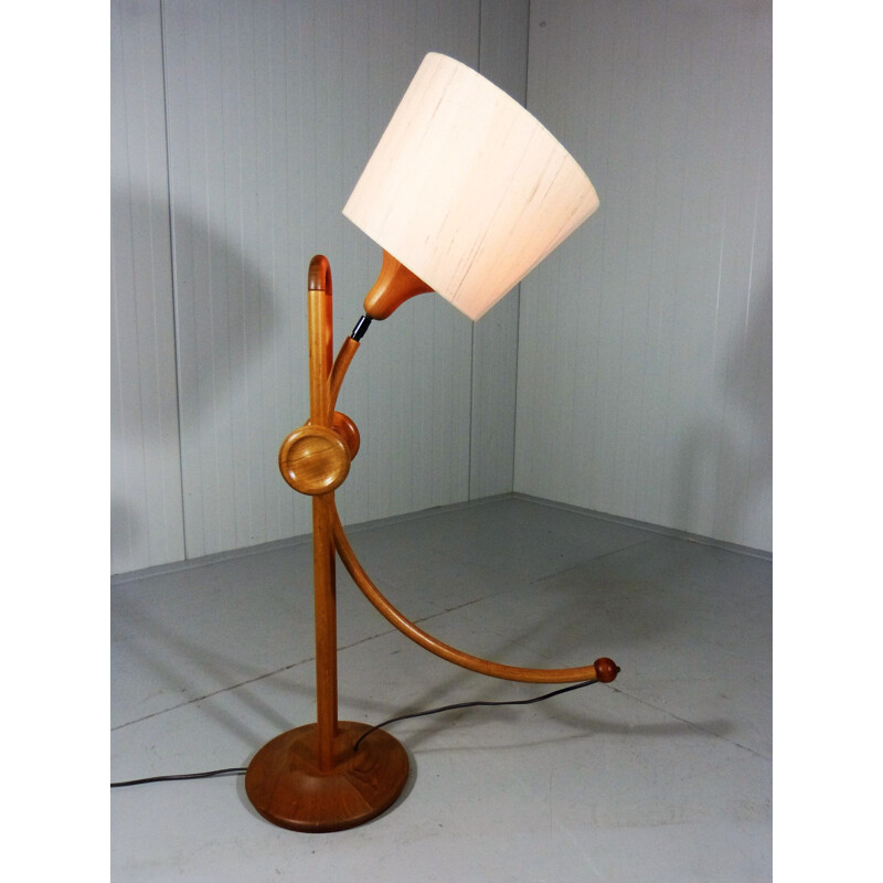 Vintage Adjustable teak table lamp, Denmark 1960