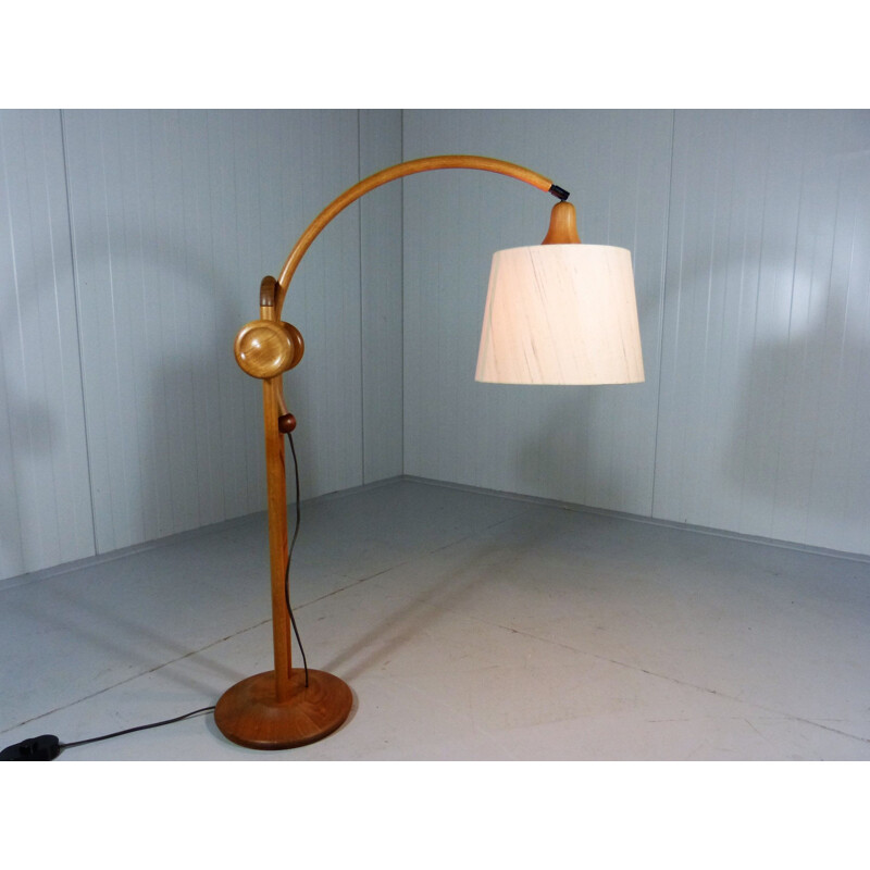 Vintage Adjustable teak table lamp, Denmark 1960