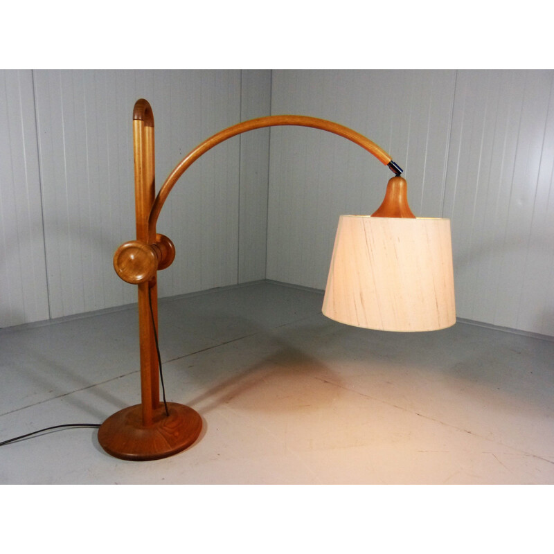 Vintage Adjustable teak table lamp, Denmark 1960