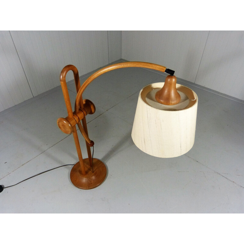 Vintage Adjustable teak table lamp, Denmark 1960