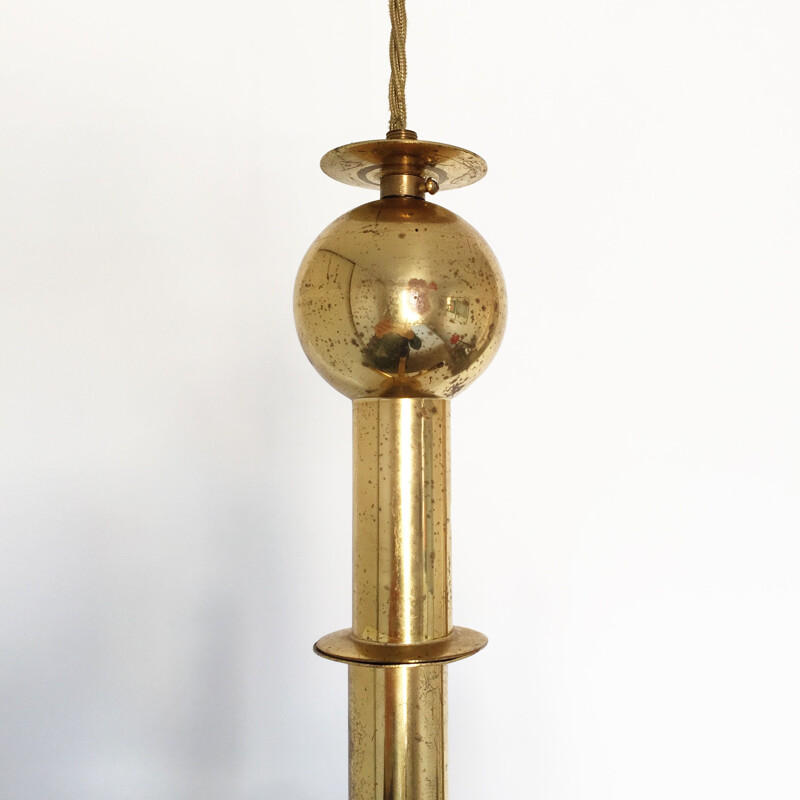 Vintage  Pendant Lamp 5 Branch Brass Sciolari
