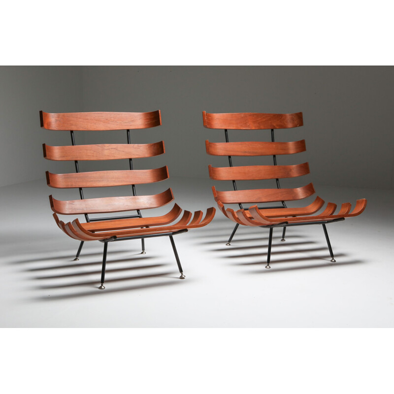 Pair of Vintage 'Costela' Lounge Chairs Eisler and Hauner 1960s