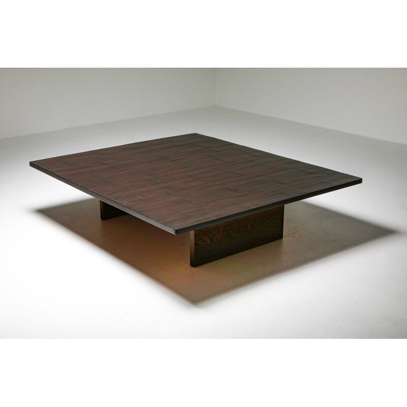 Vintage Coffee Table Axel Vervoordt Wenge and Bamboo 1980s