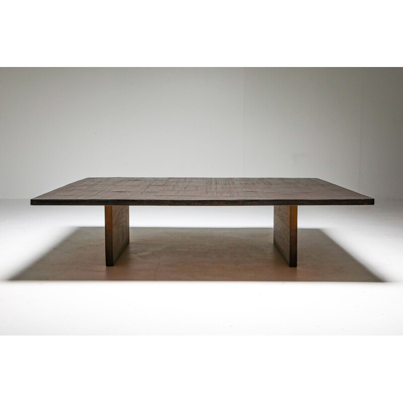 Vintage Coffee Table Axel Vervoordt Wenge and Bamboo 1980s
