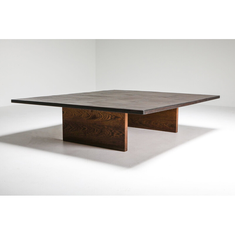 Vintage Coffee Table Axel Vervoordt Wenge and Bamboo 1980s