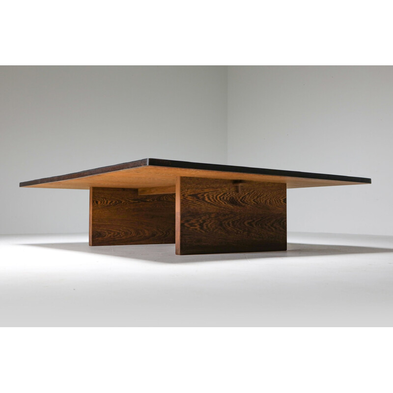 Vintage Coffee Table Axel Vervoordt Wenge and Bamboo 1980s