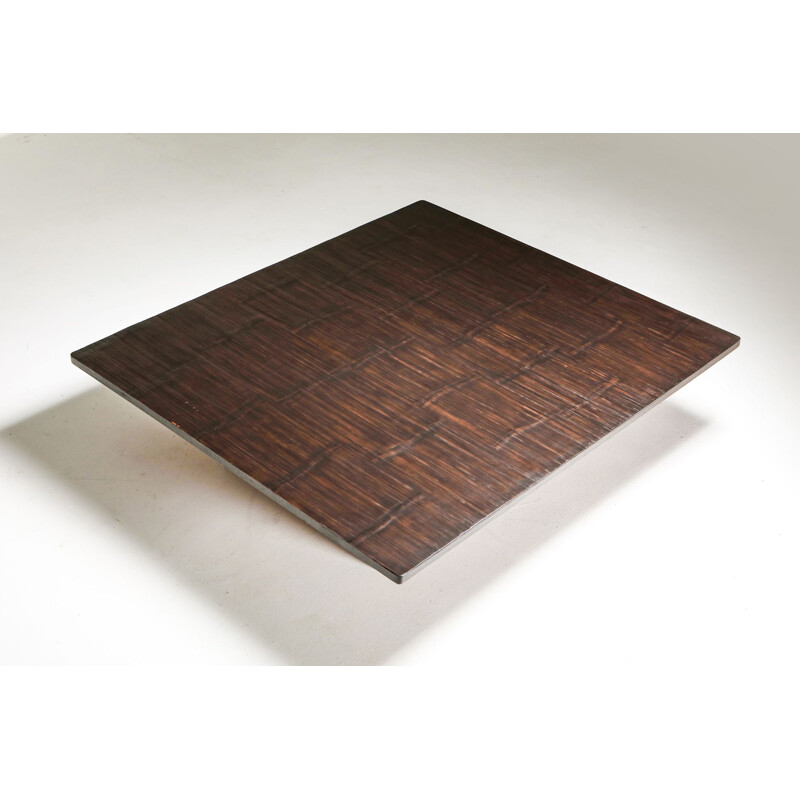 Vintage Coffee Table Axel Vervoordt Wenge and Bamboo 1980s