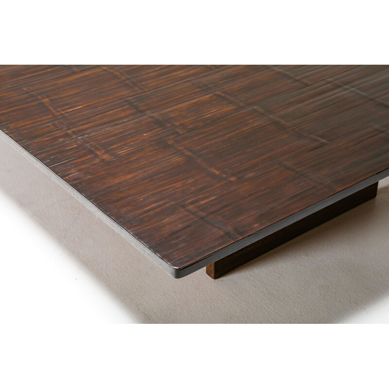 Vintage Coffee Table Axel Vervoordt Wenge and Bamboo 1980s