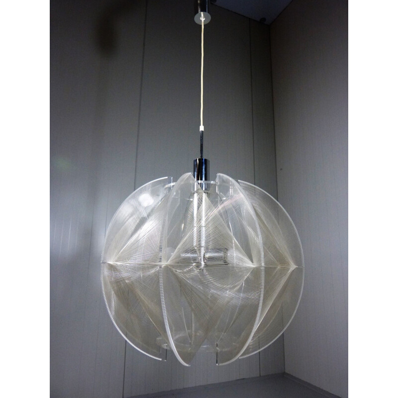 Large vintage round hanging lamp by Paul Secon for Sompex, Germany