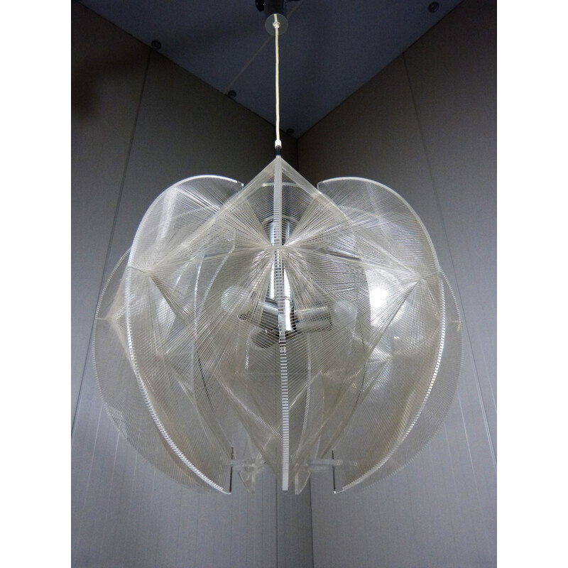 Large vintage round hanging lamp by Paul Secon for Sompex, Germany