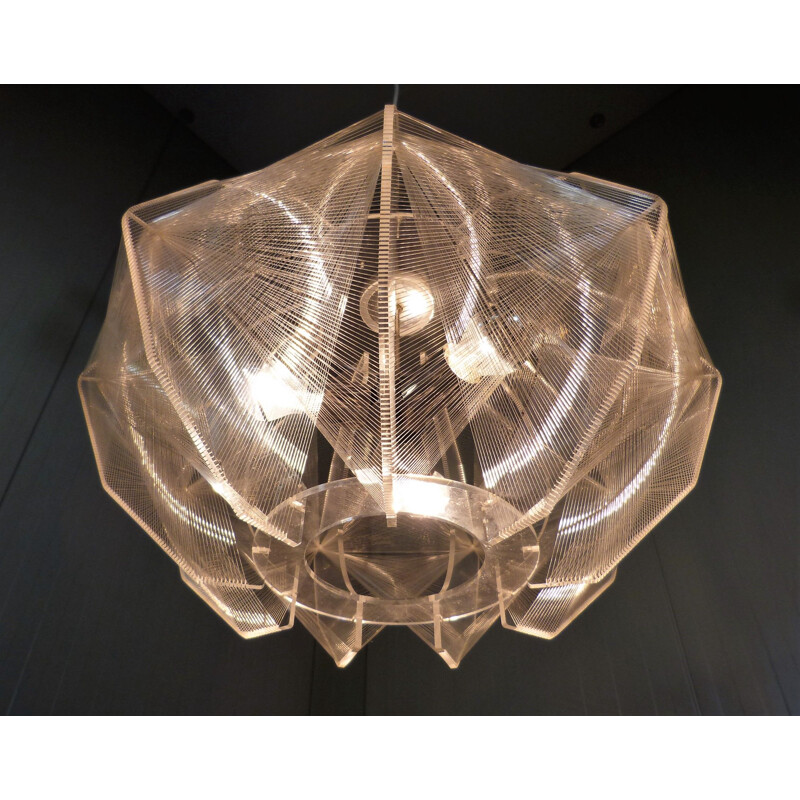 Large vintage hanging lamp by Paul Secon for Sompex, Germany