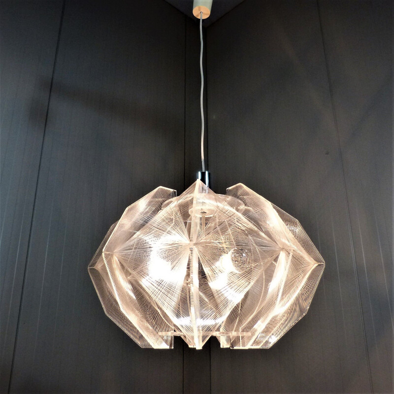 Large vintage hanging lamp by Paul Secon for Sompex, Germany