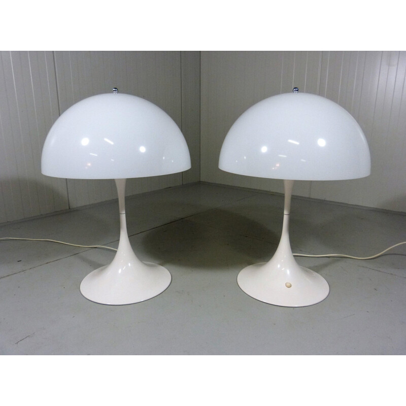 Pair of vintage XL Panthella table lamps by Verner Panton for Louis Poulsen, Denmark