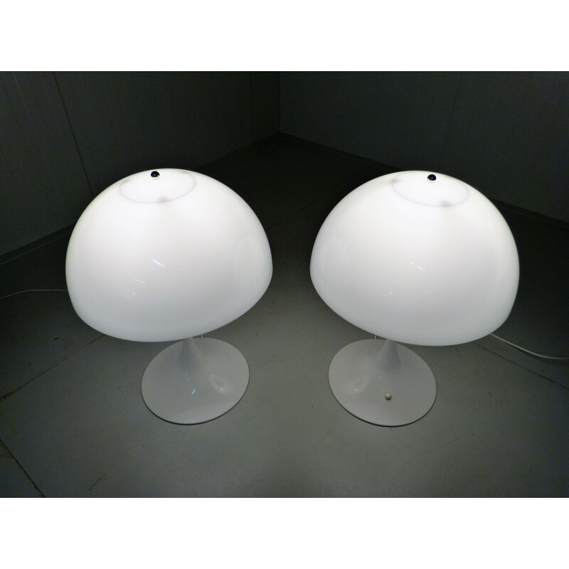 Pair of vintage XL Panthella table lamps by Verner Panton for Louis Poulsen, Denmark