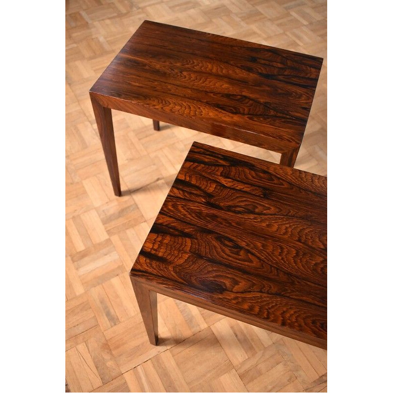 Pair of Vintage Bedside Tables Rosewood For Haslev Møbelsnedkeri Severin Hansen Brazilian 