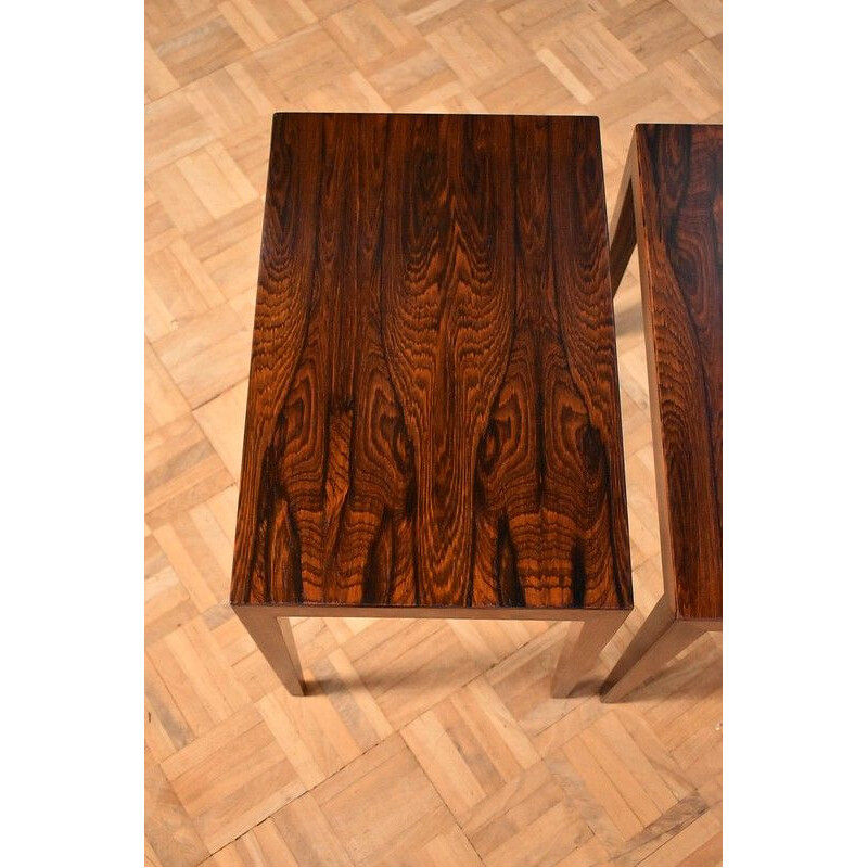 Pair of Vintage Bedside Tables Rosewood For Haslev Møbelsnedkeri Severin Hansen Brazilian 