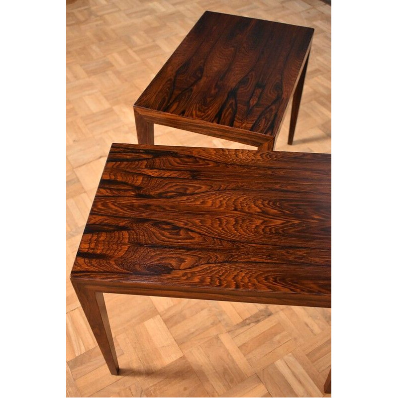 Paire de tables de chevet vintage en palissandre pour Haslev Møbelsnedkeri Severin Hansen Brésilien 