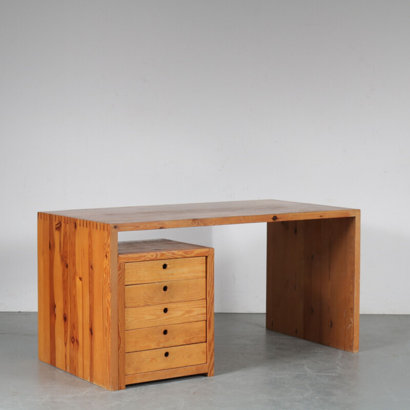 Vintage Pine desk, Ate Van Apeldoorn 1960s