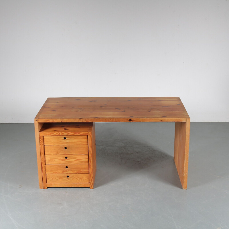 Vintage Pine desk, Ate Van Apeldoorn 1960s