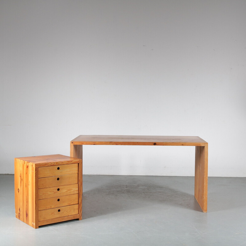 Vintage Pine desk, Ate Van Apeldoorn 1960s