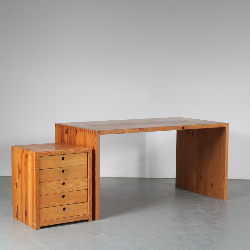 Vintage Pine desk, Ate Van Apeldoorn 1960s