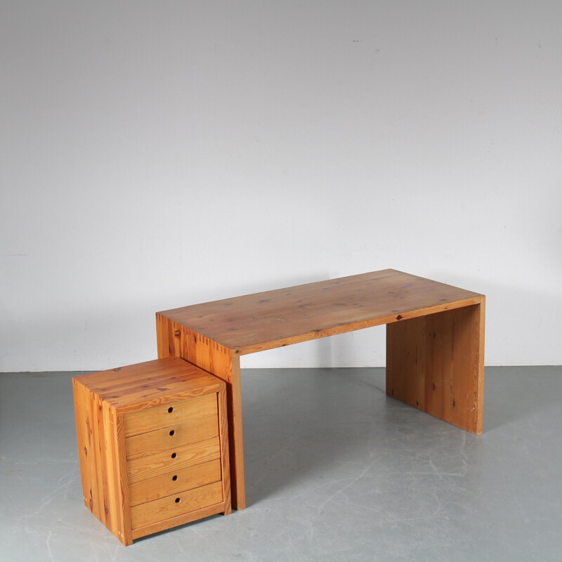 Vintage Pine desk, Ate Van Apeldoorn 1960s