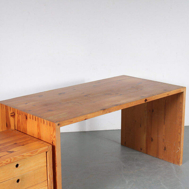 Vintage Pine desk, Ate Van Apeldoorn 1960s