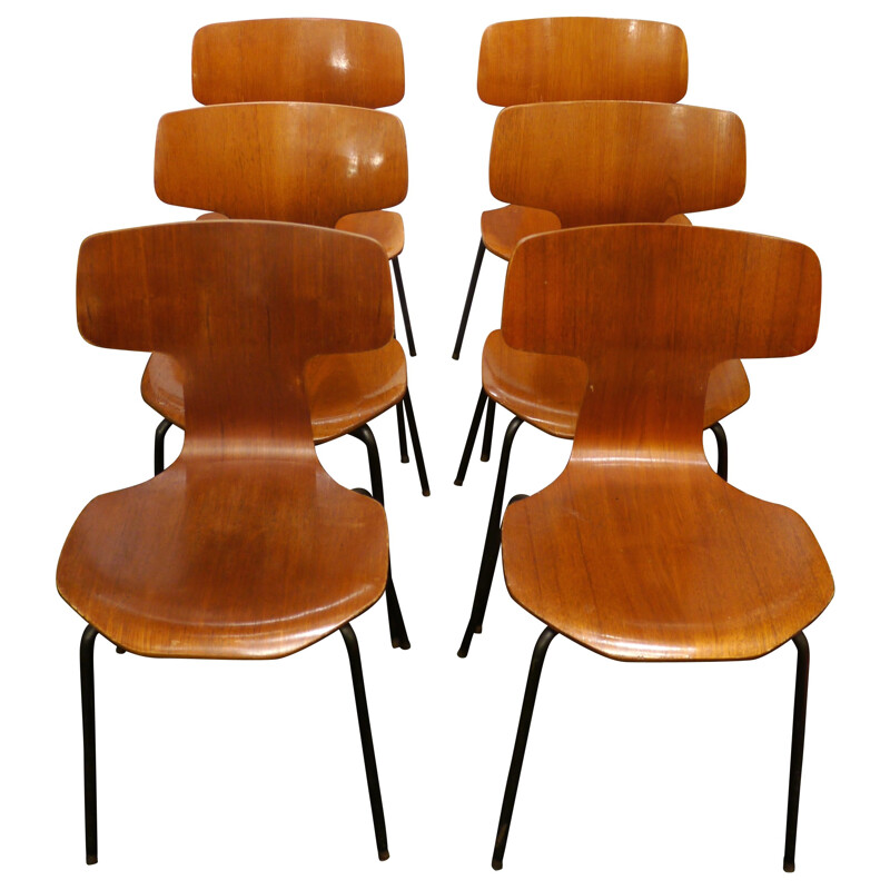 6 chairs "Hammer" Arne JACOBSEN - 60