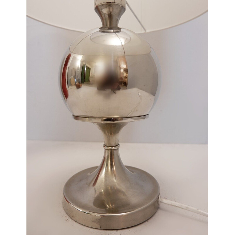 Petite Lampe de Bureau vintage Sphérique en Chrome, 1970