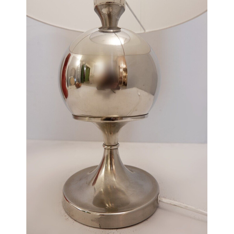 Small Vintage Chrome Spherical Desk Lamp, 1970