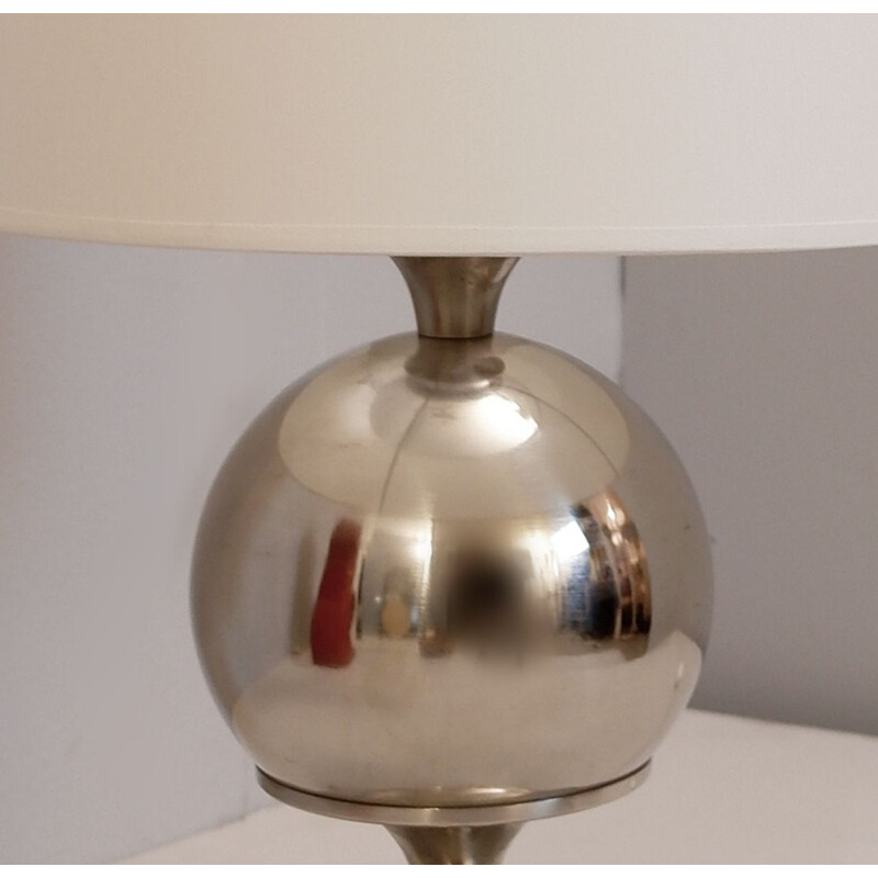 Petite Lampe de Bureau vintage Sphérique en Chrome, 1970