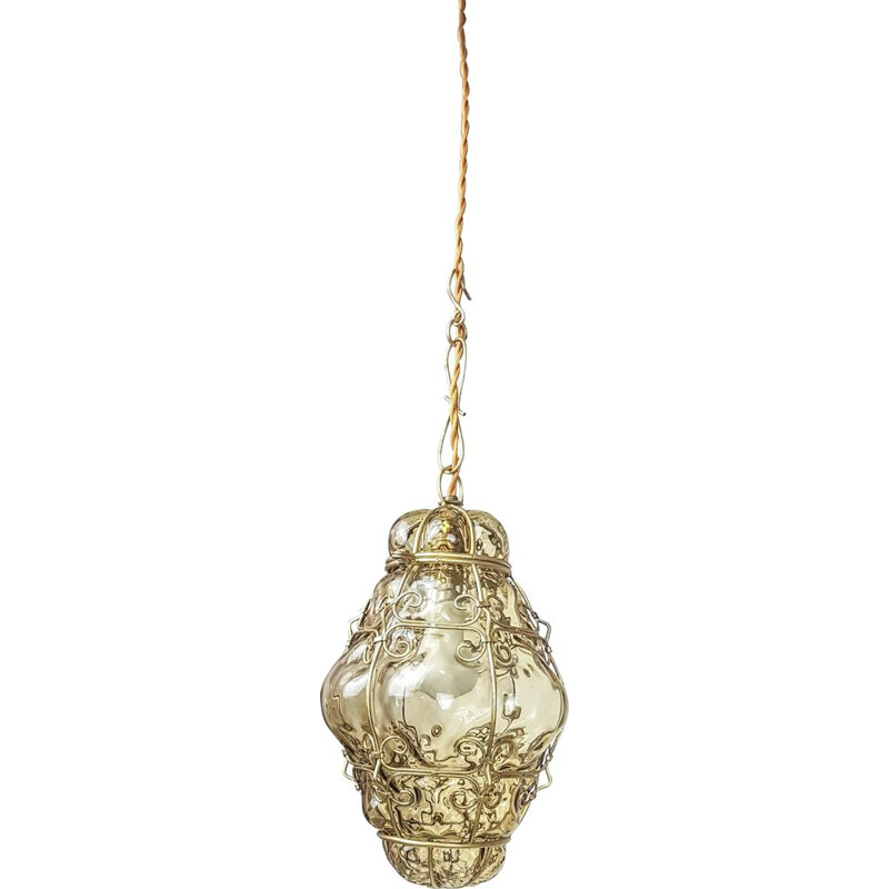 Lámpara de suspensión de cristal vintage de Gianni Seguso, 1960