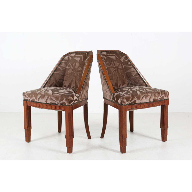 Par de cadeiras vintage de Gaston e Fernand Saddier Art Deco 1925