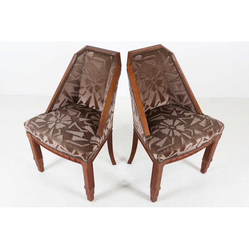 Paire de chaises vintage par Gaston et Fernand Saddier Art Déco 1925