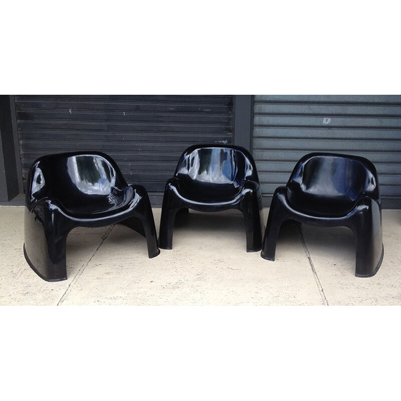 Ensemble de 3 fauteuils Artemide "Toga" empilables, Sergio MAZZA - 1960