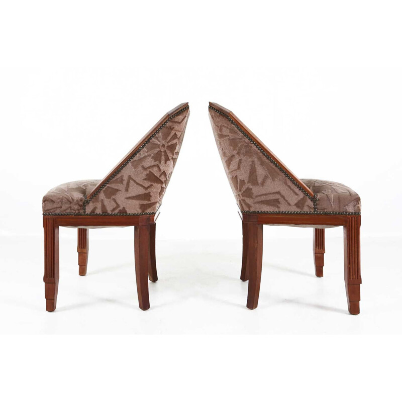 Par de sillas de época de Gaston y Fernand Saddier Art Deco 1925