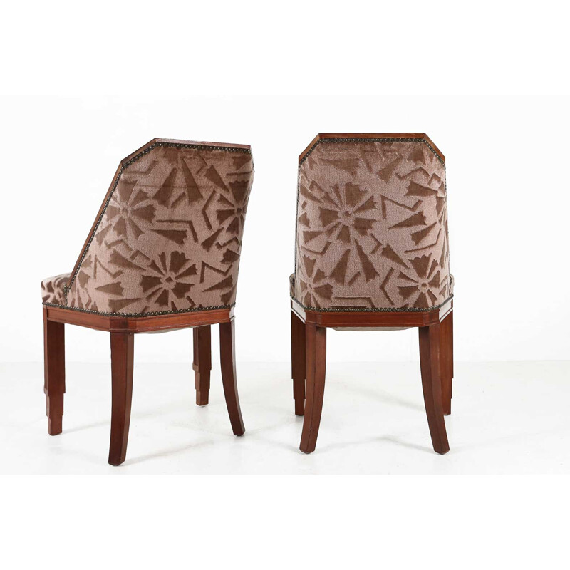 Paire de chaises vintage par Gaston et Fernand Saddier Art Déco 1925