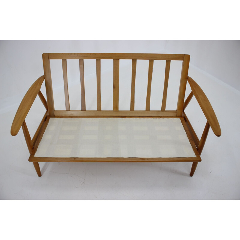 Vintage 2-seater Beech Sofa Danish 1960s