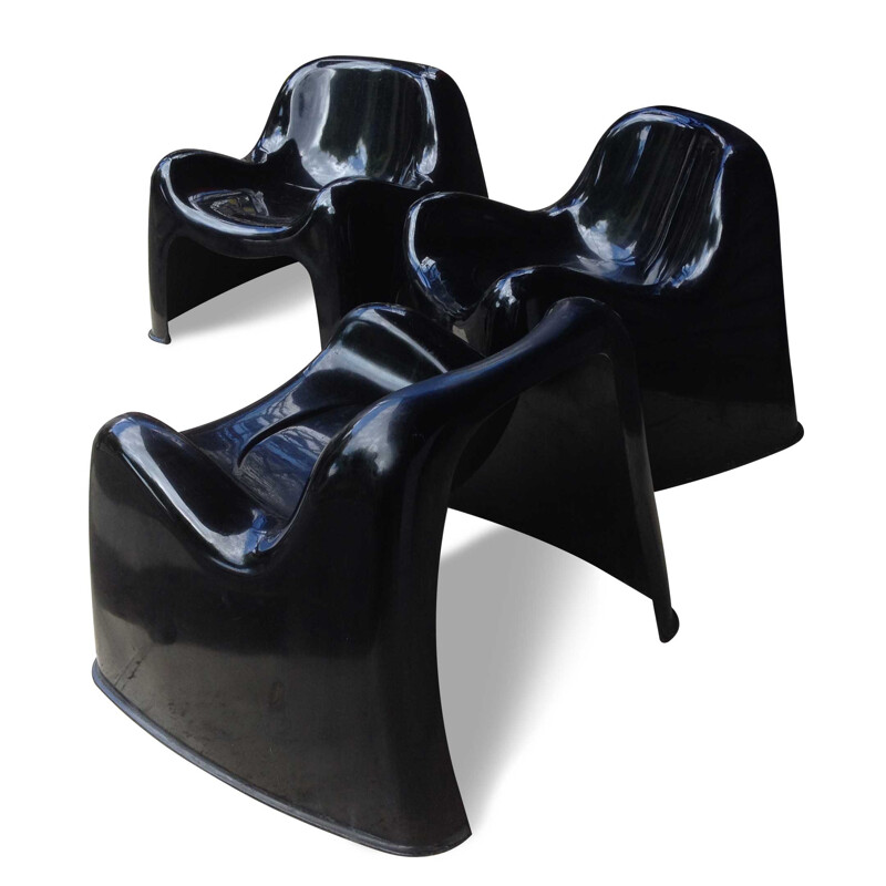 Ensemble de 3 fauteuils Artemide "Toga" empilables, Sergio MAZZA - 1960