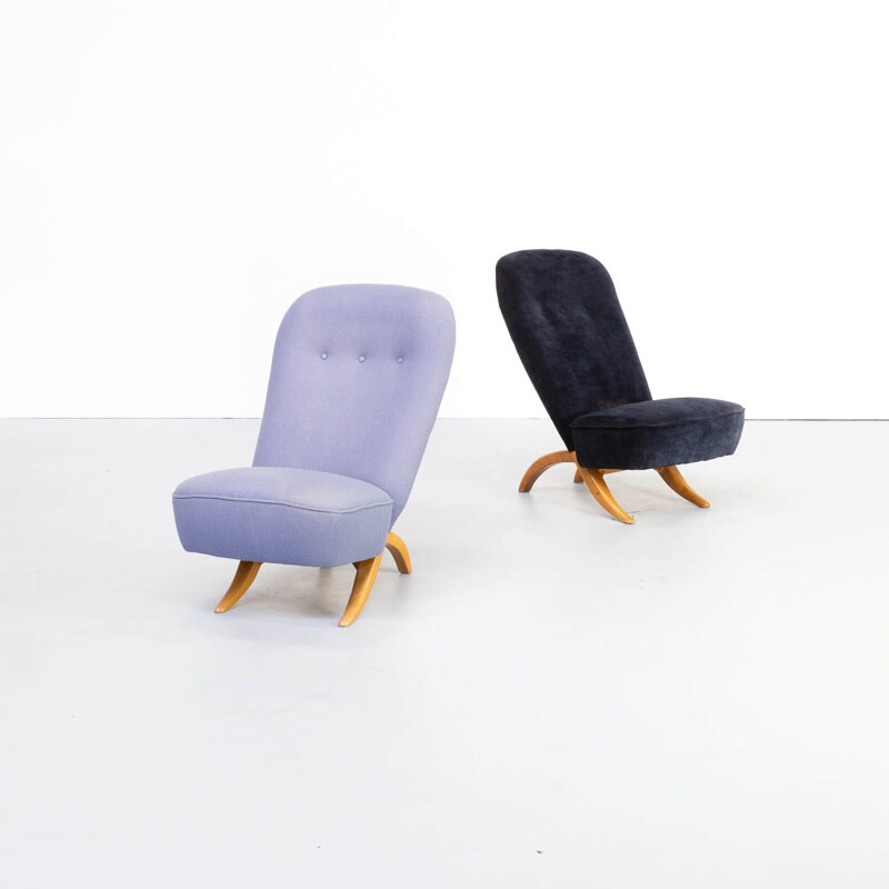 Pair of  vintage 'congo' fauteuil Theo Ruth for Artifort 1950s