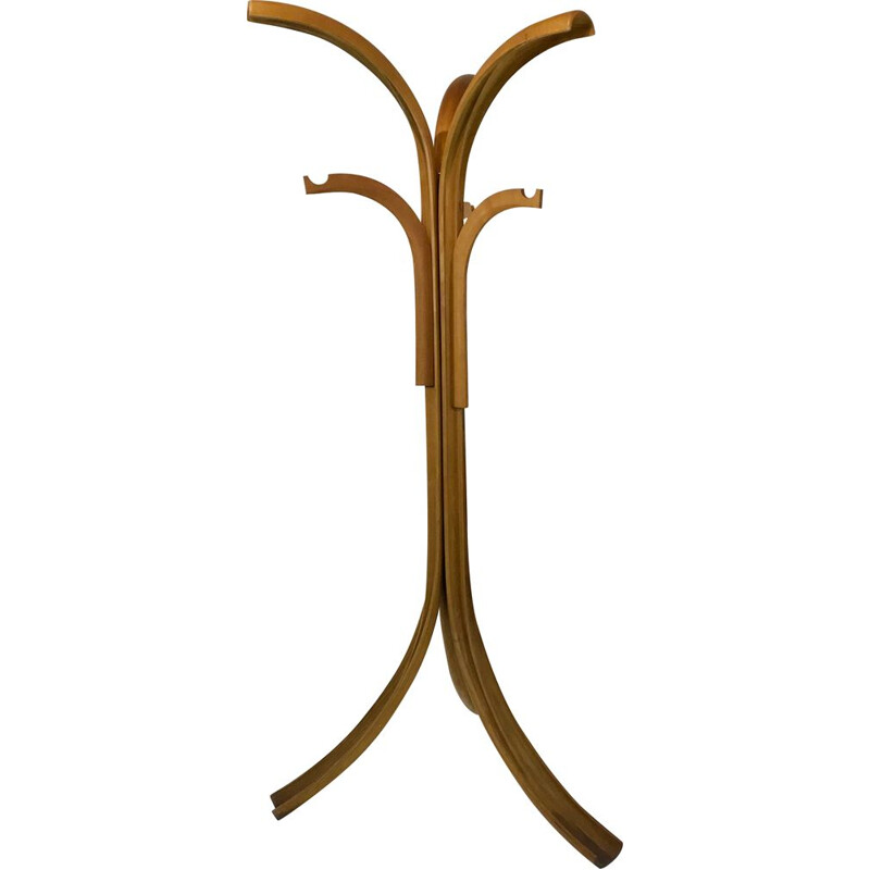 Vintage wooden coat rack, Italy 1970