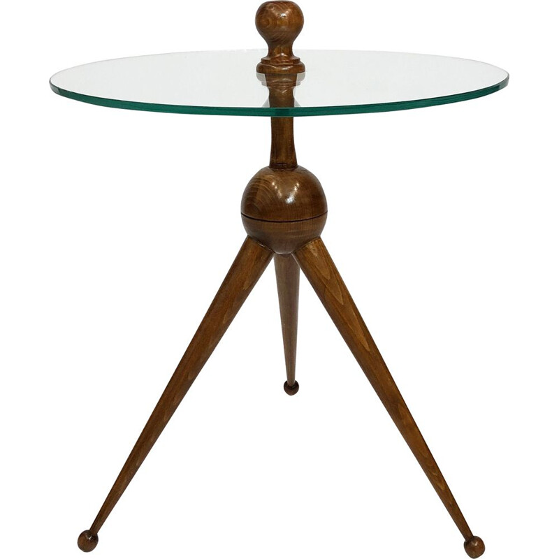 Vintage Cesare Lacca Tripod Side Table Italian 1950s