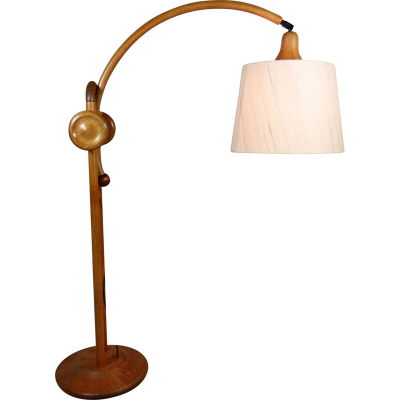 Vintage Adjustable teak table lamp, Denmark 1960
