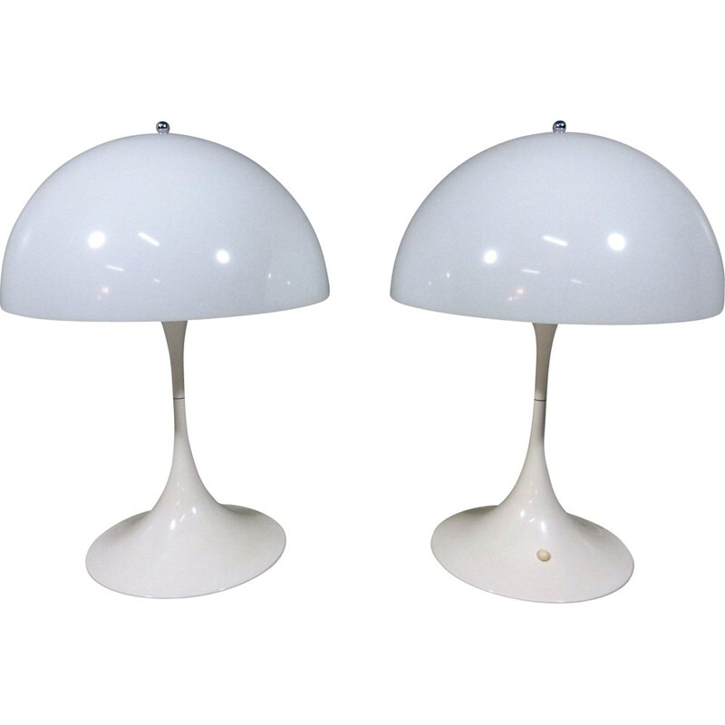 Pair of vintage XL Panthella table lamps by Verner Panton for Louis Poulsen, Denmark
