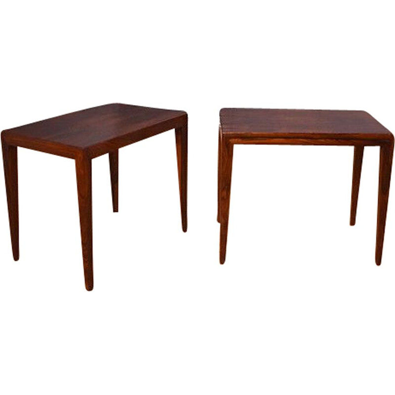 Pair of Vintage Bedside Tables Rosewood For Haslev Møbelsnedkeri Severin Hansen Brazilian 